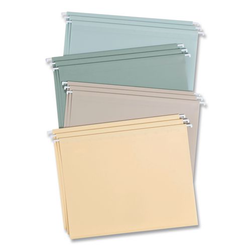 Poly Plastic Hanging File Folders, Letter Size, 1/5-Cut Tabs, Twilight Colors, 12/Pack