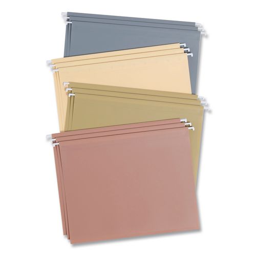 Poly Plastic Hanging File Folders, Letter Size, 1/5-Cut Tabs, Dawn Colors, 12/Pack