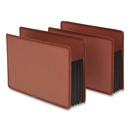 TUFF Poly File Pockets, 5.25" Expansion, Letter Size, Redrope, 2/Box