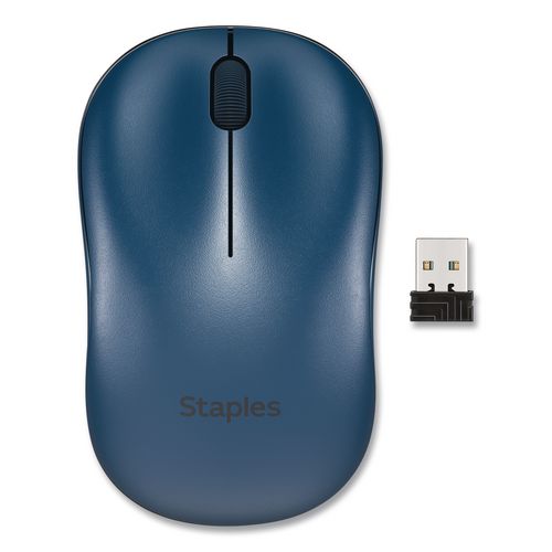 Wireless Ambidextrous Optical USB Mouse, 2.4 GHz Frequency/33 ft Wireless Range, Left/RIght Hand Use, Navy