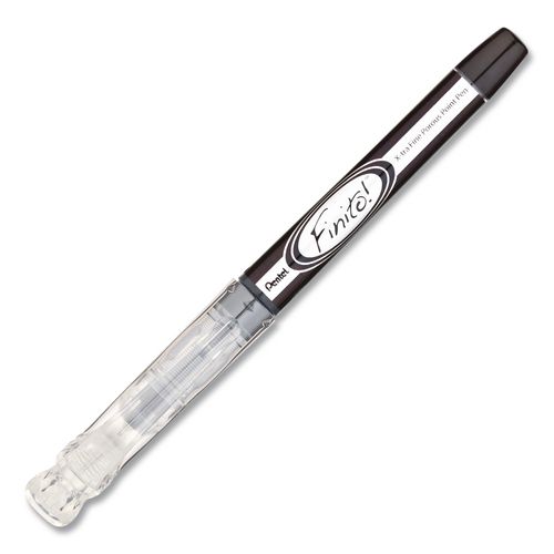 Finito! Porous Point Pen, Stick, Extra-Fine 0.4 mm, Black Ink, Black/Clear Barrel