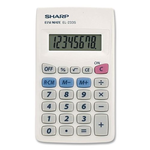 Elsi Mate EL233S 8-Digit Pocket Calculator, 8-Digit LCD Display, 160/Box