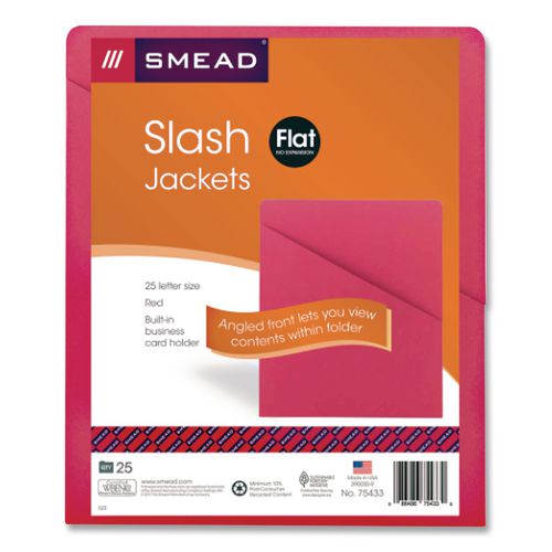 Organized Up Slash Jackets, Letter Size, Red, 25/Pack