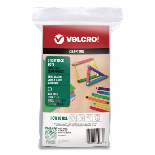 Crafting Sticky Back Dots, 0.62", Assorted, 140/Pack