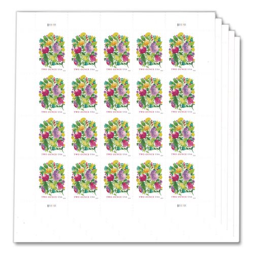 2 oz First-Class Forever Stamps, Wedding Blooms, 100/Pack