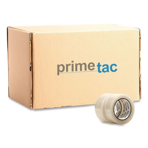 PrimeTac Industrial Packing Tape, 3" Core, 2" x 110 yd, Clear, 36/Carton