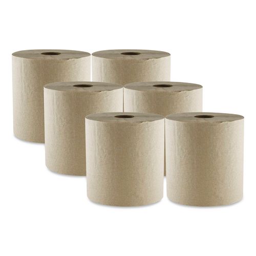 BoardwalkÂ® Hard Wound Towel, 1 Ply, 8" x 700 ft, Kraft, 6/Carton