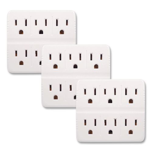 Wall Mounted 6 Outlet Tap, 6 Outlets, White, 3/Pack