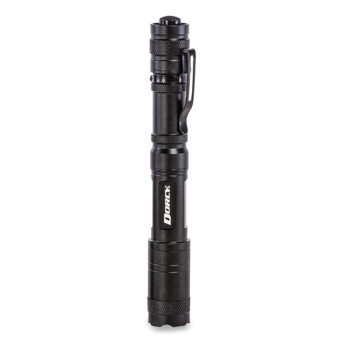 Aluminum Slide Focus Flashlight, 2 AA Batteries (Included), Black