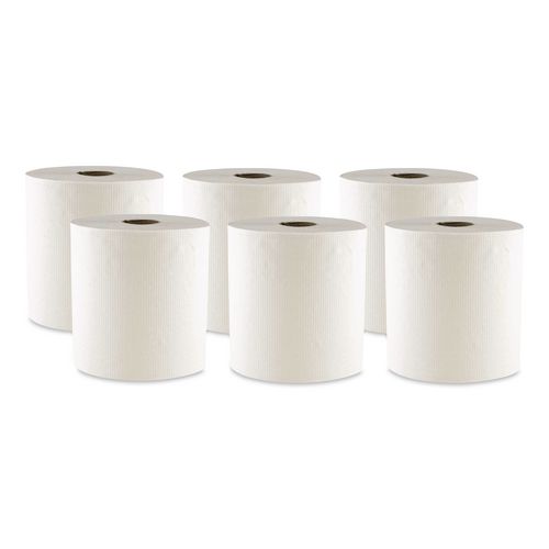 BoardwalkÂ® Hard Wound Towel, 1 Ply, 8" x 700 ft, White, 6/Carton