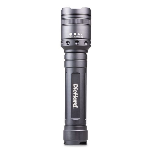 DieHard Twist Focus 3,000 Lumen Aluminum Flashlight, 9 AA Batteries (Included), Gray