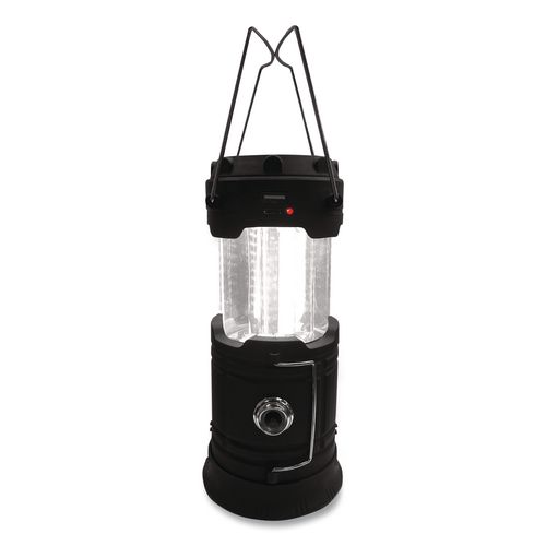 COB LED Solar/Rechargeable Lantern, Lithium Ion Rechargeable Battery (Included), Dark Gray