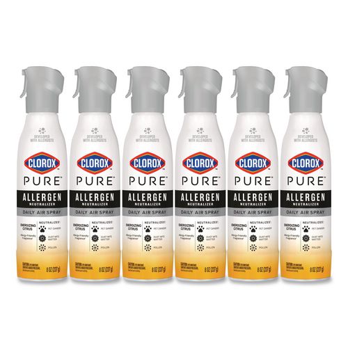 PURE Allergen Neutralizer Daily Air Spray, Citrus, 8 oz Aerosol Spray, 6/Carton