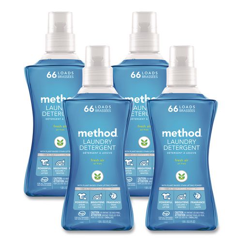 Laundry Detergent, Fresh Air Scent, 53.5 oz Bottle, 4/Carton
