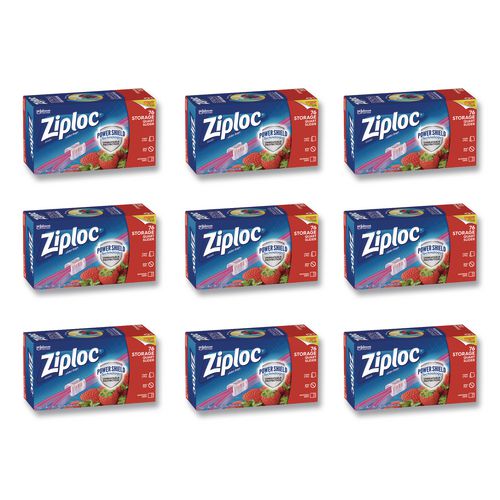 Slider Storage Bags, Quart, 5.88" x 1.88" x 7.88", Clear, 76 Bags/Box, 9 Boxes/Carton