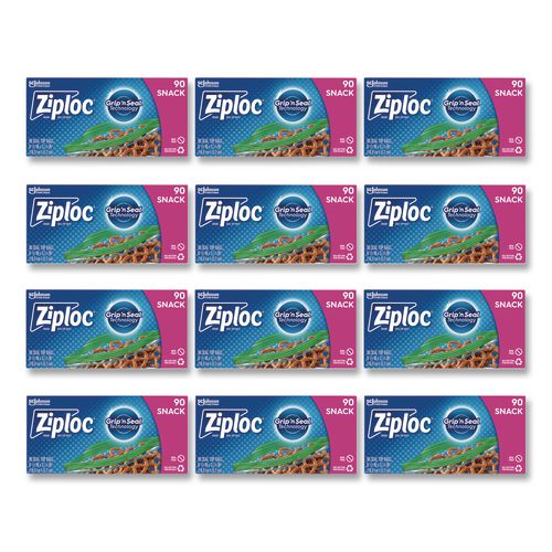 Seal Top Snack Bags, Snack, 6.5" x 3.25", Clear, 90 Bags/Box, 12 Boxes/Carton