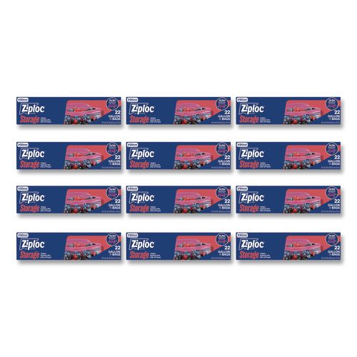 Double Zipper Storage Bags, Triple System Seal, Gallon, 9.6" x 12.1", Clear, 22 Bags/Box, 12 Boxes/Carton