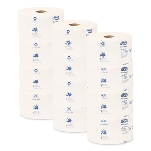 Universal High Capacity Bath Tissue with OptiCore, Septic Safe, 2-Ply, White, 2,000 Sheets/Roll, 12 Rolls/Carton