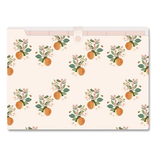 7-Tab Plastic Accordion File, 7 Sections, Snap Closure, Top Tabs, Legal Size, Oranges Light