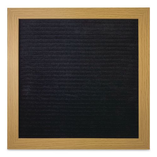Message Letter Board, 10 x 10, Black Surface, Brown Wood Frame