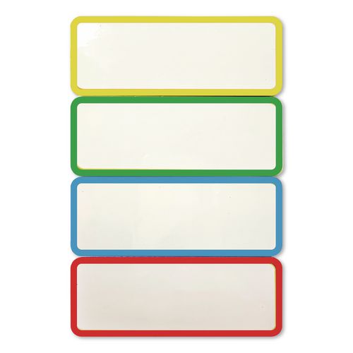 Magnetic Dry Erase Signs, 3.2 x 1.2, Assorted Colors, 24/Pack