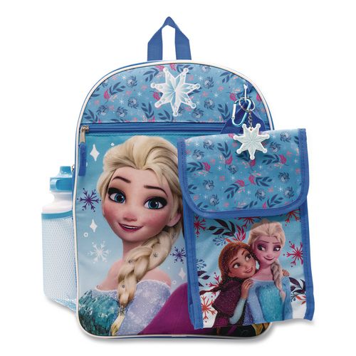Kids Five-Piece Frozen Backpack Set, 11.5 x 4.5 x 16, Blue