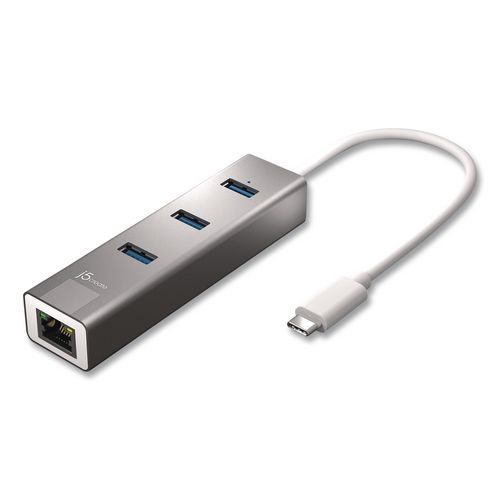 USB-A/Ethernet 3-Port Hub, Space Gray