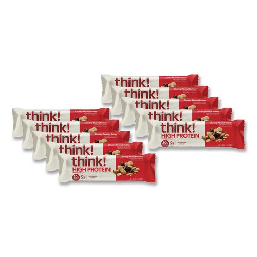Image of thinkThinÂ® High Protein Bars, Chunky Peanut Butter, 2.1 oz Bar, 10 Bars/Carton