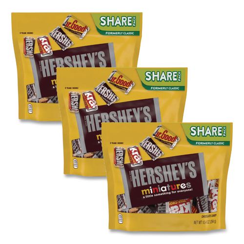 Miniatures Variety Share Pack, Assorted Chocolates, 10.4 oz Bag, 3/Pack