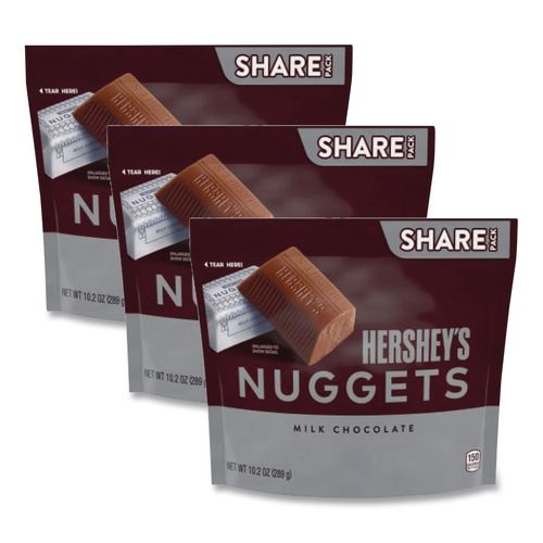 Nuggets Share Pack, Milk Chocolate, 10.2 oz Bag, 3/Pack
