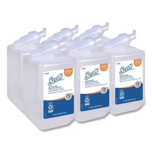 Antimicrobial Foam Skin Cleanser Refill, Fresh Scent, 1 L, 6/Carton