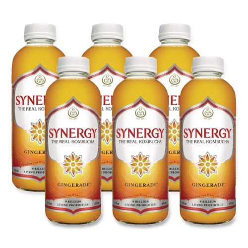 Organic Raw Kombucha Gingerade, 16.2 oz Bottle, 6/Carton
