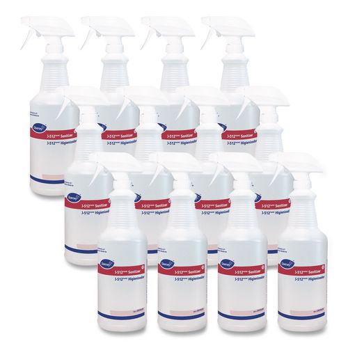 J-512 Sanitizer 32 oz Bottles, Clear, 12/Carton