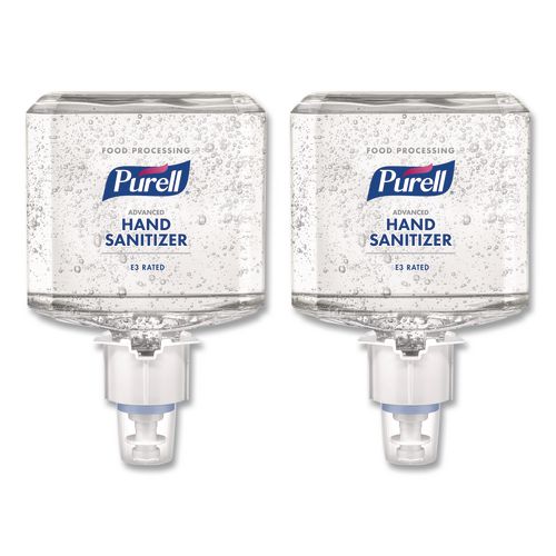 Advanced E3-Rated Instant Hand Sanitizer Gel, 1,200 mL Refill, Fragrance-Free, For ES4 Dispensers, 2/Carton