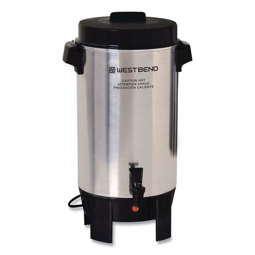 West Bend 42-Cup Polished Aluminum Urn Coffee Maker, Silver