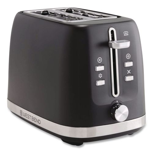 West Bend Two-Slice Toaster, 6.69 x 10.16 x 7.28, Black