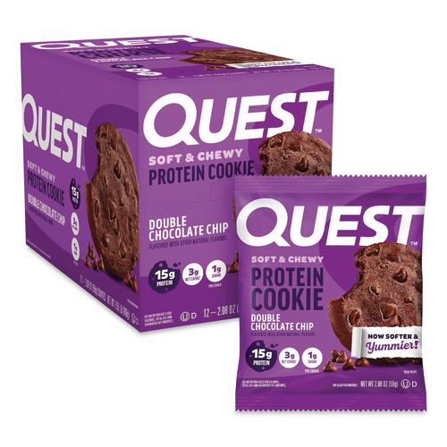 Gluten Free Protein Cookies, Double Chocolate Chip, 2.08 oz Bag, 12/Carton