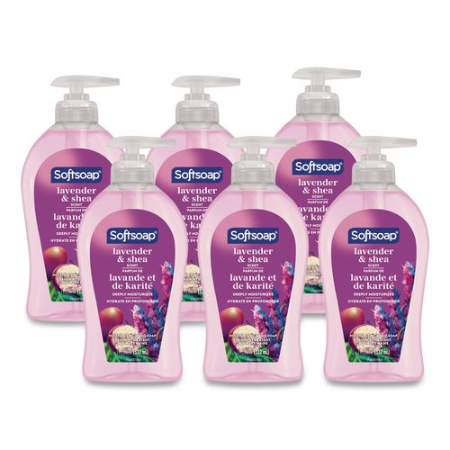 Liquid Hand Soap Pumps, Lavender Shea Scent, 6/Carton