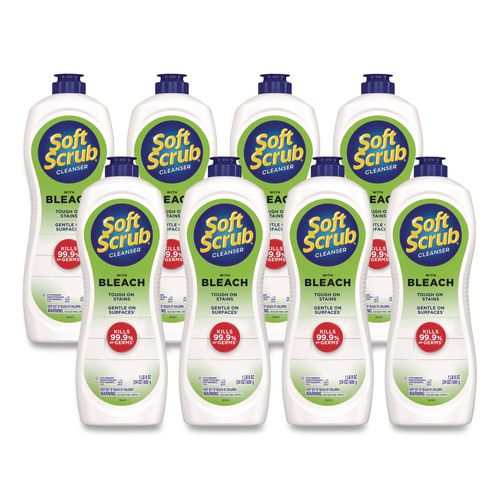 Antibacterial Surface Cleanser with Bleach, 24 oz Bottle, 8/Carton