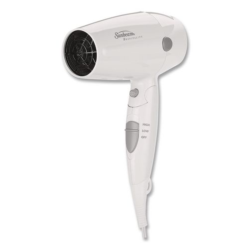 Hospitality Compact Hair Dryer with Folding Handle, 1,875 W, White, 6/Carton