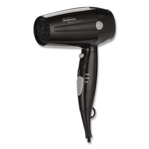 Hospitality Compact Hair Dryer with Folding Handle, 1,875 W, Black, 6/Carton