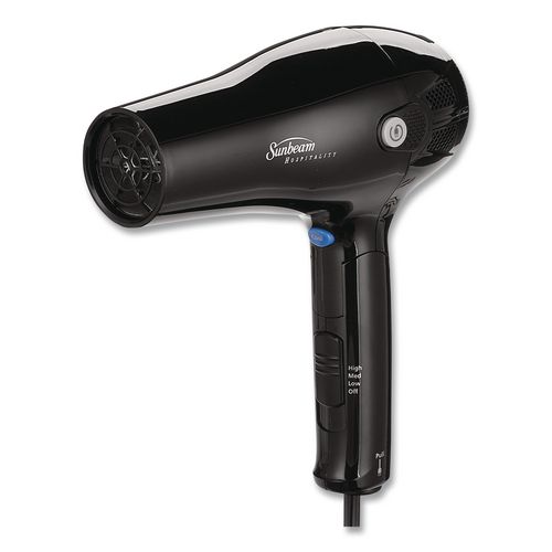 Hospitality Retractable Folding Hair Dryer, 1,875 W, Black, 6/Carton