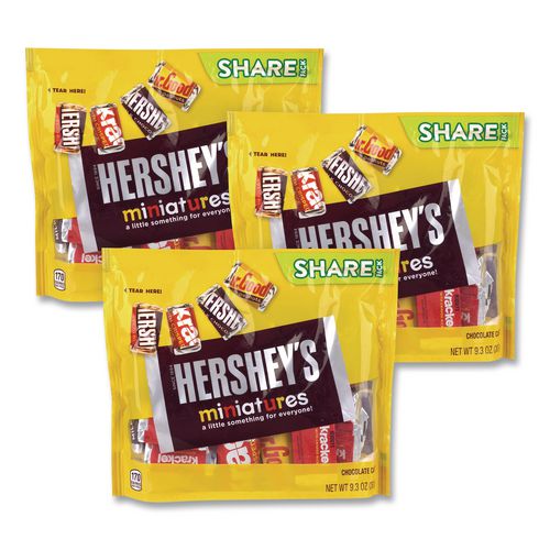Miniatures Variety Share Pack, Assorted Chocolates, 10.4 oz Bag, 3/Pack