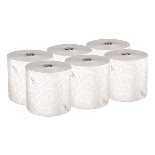Pro Hard Roll Paper Towels with Elevated Scott Design for Scott Pro Dispenser, Gray Core Only, 1-Ply, 1,150 ft, 6 Rolls/CT