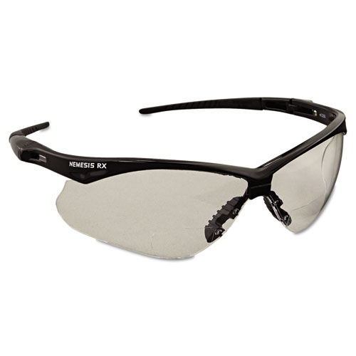 Image of Kleenguard™ V60 Nemesis Rx Reader Safety Glasses, Black Frame, Clear Lens, +2.5 Diopter Strength