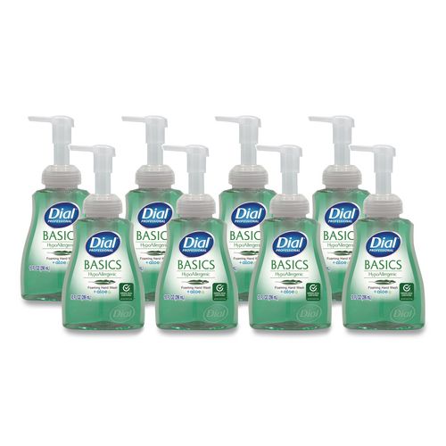Basics Hypoallergenic Foaming Hand Wash, Fresh Floral Scent, 10 oz Pump Bottle, 8/Carton