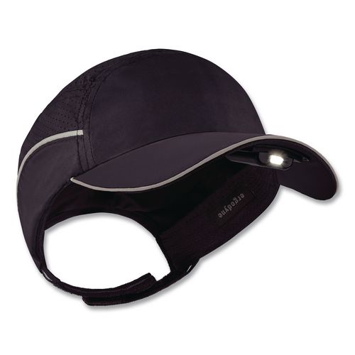 Skullerz 8965F(x) Bump Cap Hat - Rechargeable LED Light, Long Hat, One Size Fits Most, (Up to 7.5), Black