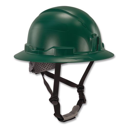 Skullerz 8963-MIPS Full Brim Safety Helmet with MIPS Protection Type 2, Class E, 6-Point Ratchet Suspension, (6.5-8), Green