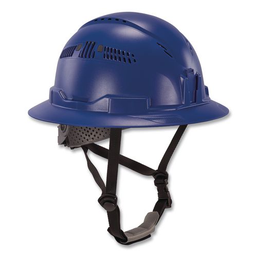 Skullerz 8964-MIPS Full Brim Safety Helmet with MIPS Protection - Type 2, Class C, Vented, 6-Point Ratchet Suspension, Blue