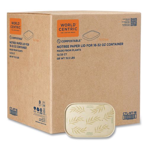 Paper Lids for Containers, 4.7 x 6.8 x 0.8, Natural, Paper, 300/Carton